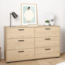 Wooden Chest Of 6 Drawers Double Dresser - Sofia