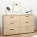 Wooden Chest Of 6 Drawers Double Dresser - Sofia