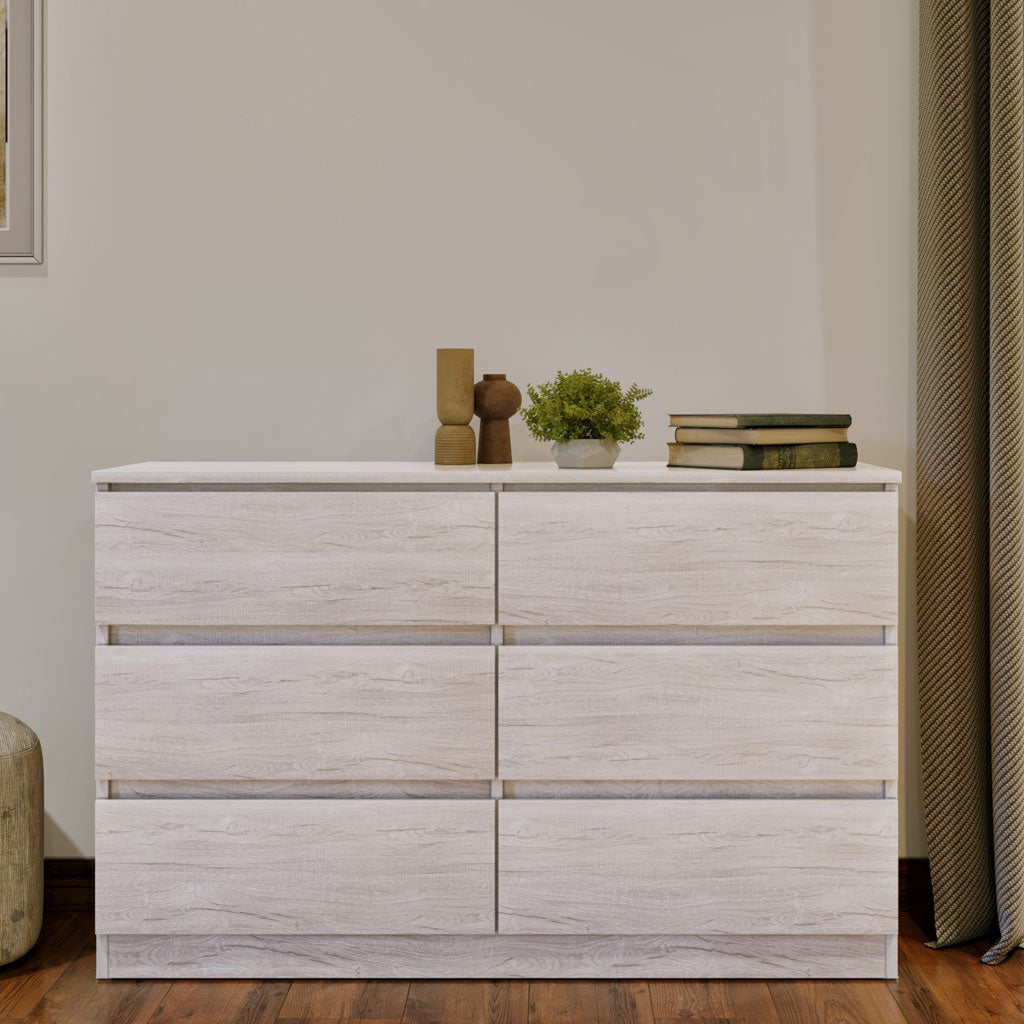 Wooden Chest Of 6 Drawers - Malvern