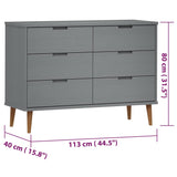 Wooden Chest Of 6 Drawers - Molde