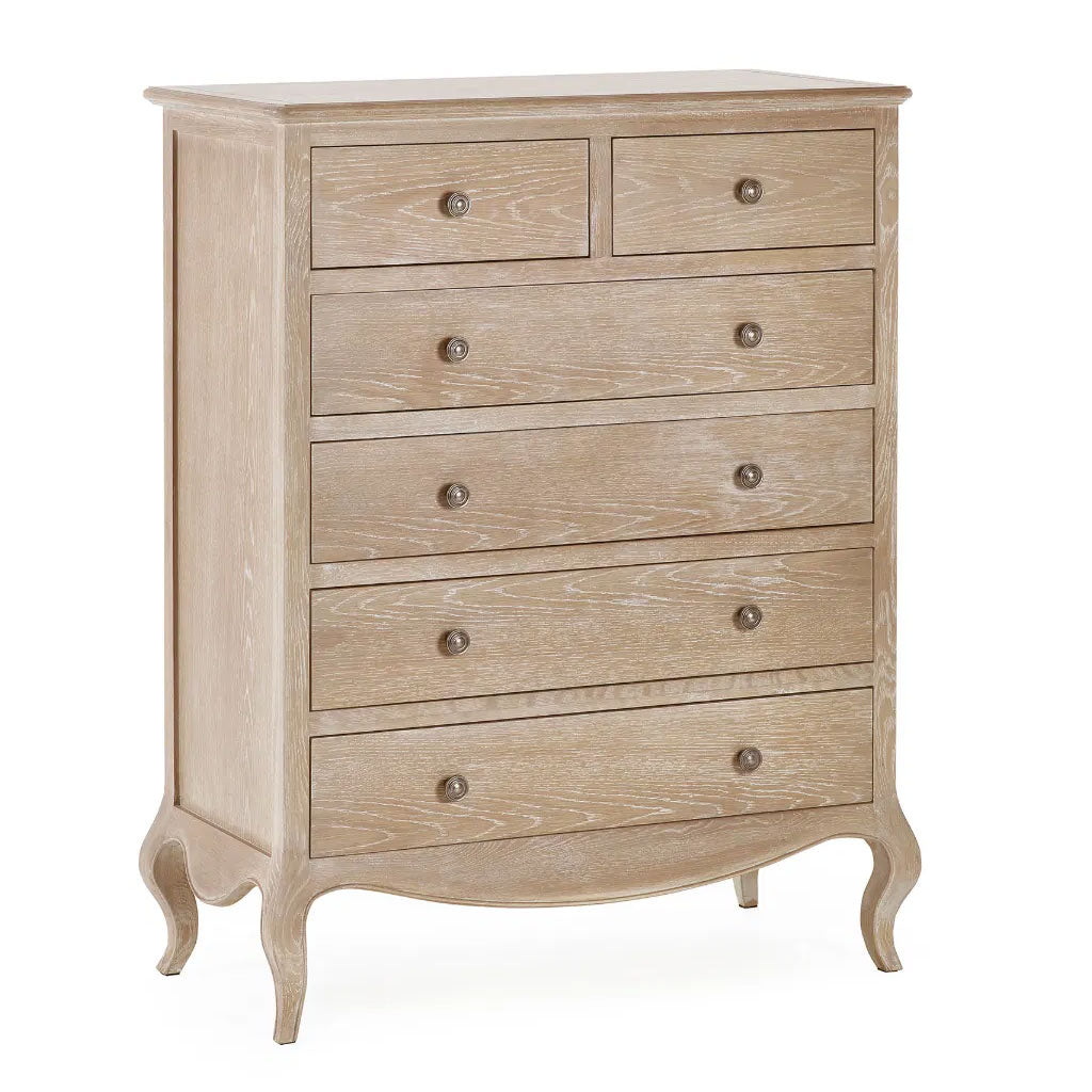 Wooden Chest Of 6 Drawers Narrow - Camille