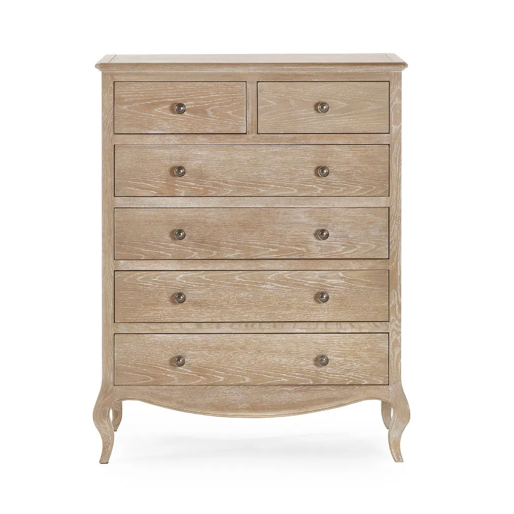 Wooden Chest Of 6 Drawers Narrow - Camille