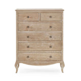 Wooden Chest Of 6 Drawers Narrow - Camille