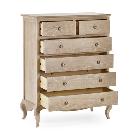 Wooden Chest Of 6 Drawers Narrow - Camille