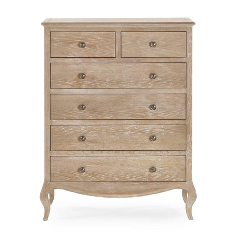 Wooden Chest Of 6 Drawers Narrow - Camille