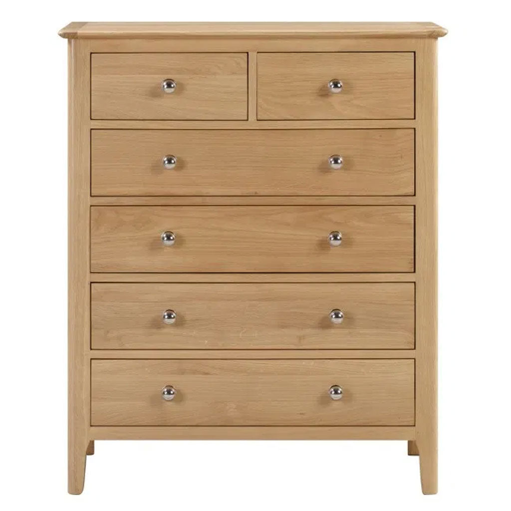 Wooden Chest Of 6 Drawers Narrow - Cotswold