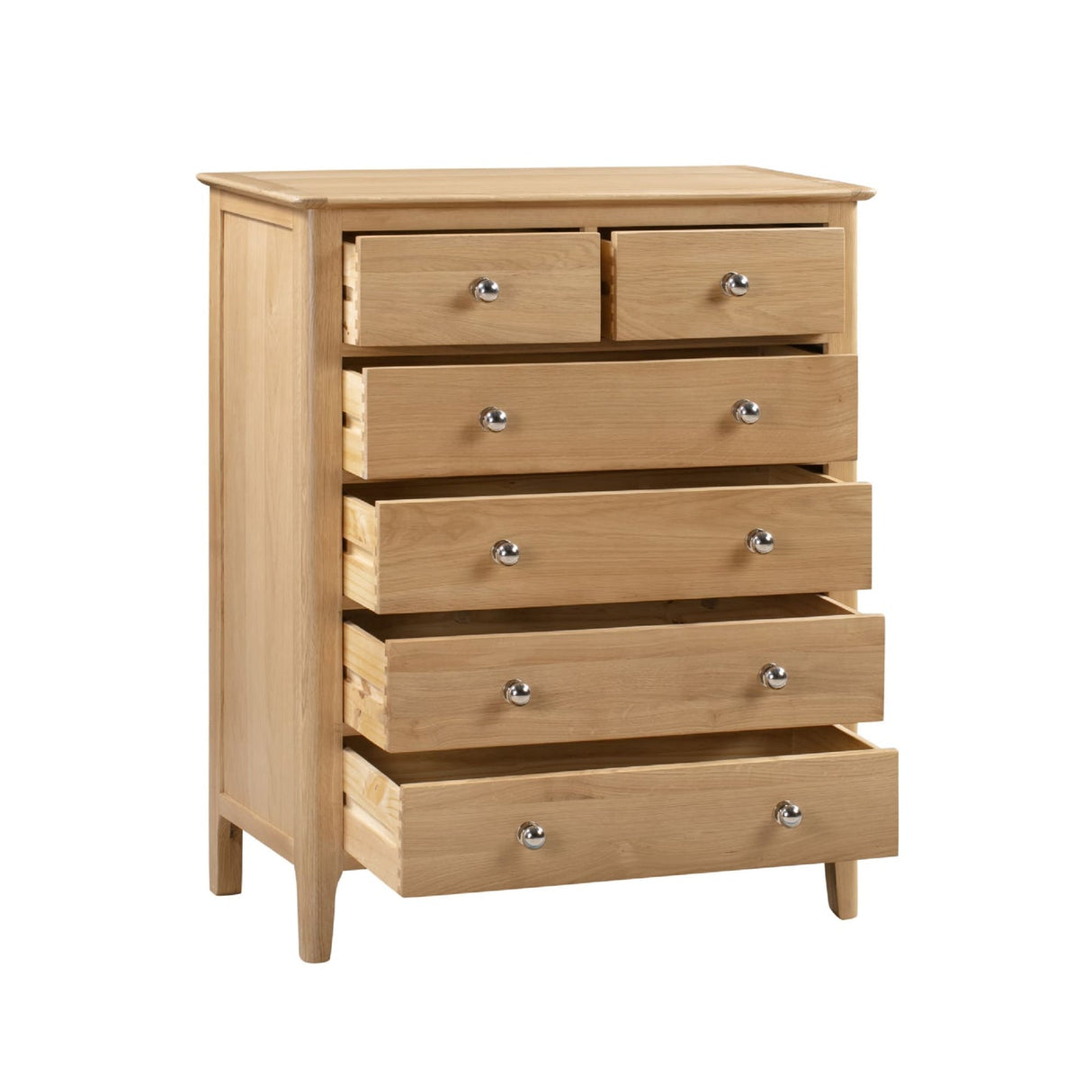 Wooden Chest Of 6 Drawers Narrow - Cotswold