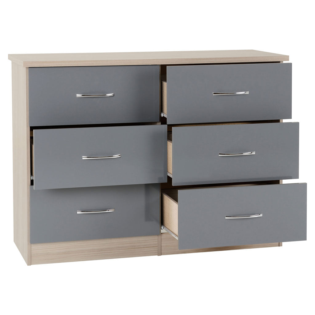Wooden Chest Of 6 Drawers - Nevada