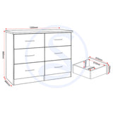 Wooden Chest Of 6 Drawers - Nevada