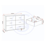 Wooden Chest Of 6 Drawers - Oliver