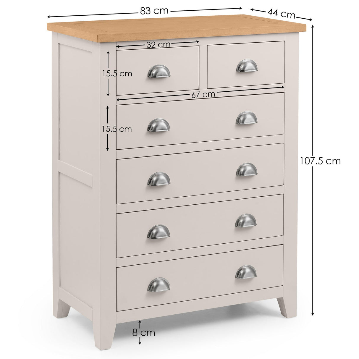Wooden Chest Of 6 Drawers - Richmond