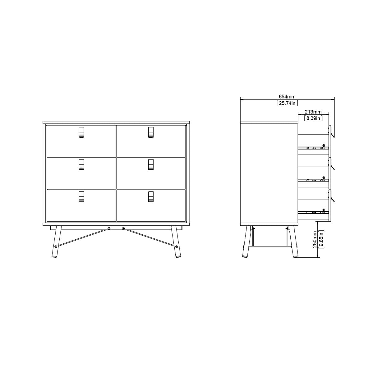 Wooden Chest Of 6 Drawers - Ry