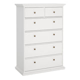 Wooden Chest Of 6 Drawers Tall - Paris