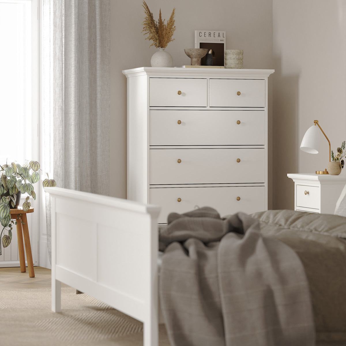 Wooden Chest Of 6 Drawers Tall - Paris