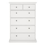 Wooden Chest Of 6 Drawers Tall - Paris