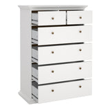 Wooden Chest Of 6 Drawers Tall - Paris