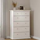 Wooden Chest Of 6 Drawers Tall - Paris