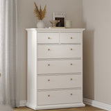 Wooden Chest Of 6 Drawers Tall - Paris