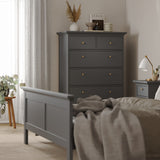 Wooden Chest Of 6 Drawers Tall - Paris
