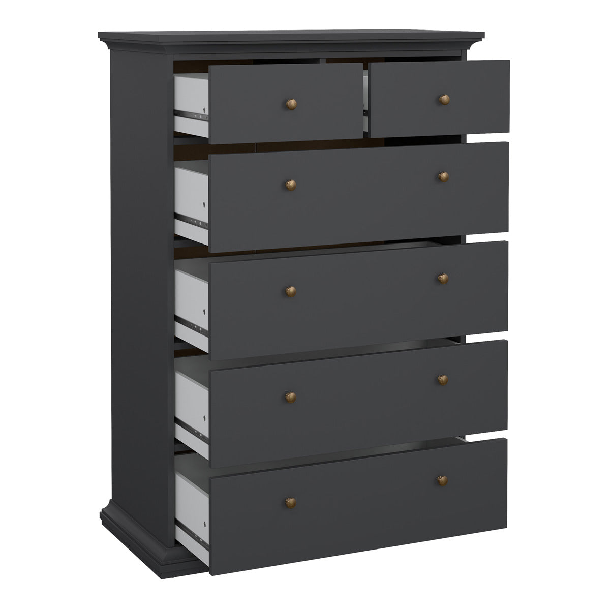 Wooden Chest Of 6 Drawers Tall - Paris