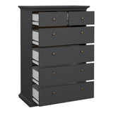 Wooden Chest Of 6 Drawers Tall - Paris