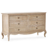 Wooden Chest Of 6 Drawers Wide - Camille