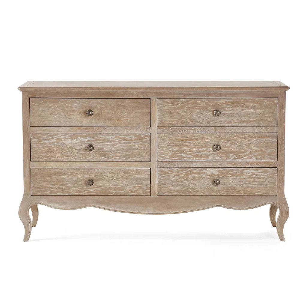 Wooden Chest Of 6 Drawers Wide - Camille