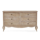 Wooden Chest Of 6 Drawers Wide - Camille