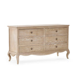 Wooden Chest Of 6 Drawers Wide - Camille