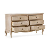 Wooden Chest Of 6 Drawers Wide - Camille