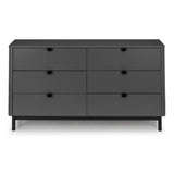 Wooden Chest Of 6 Drawers Wide - Chloe