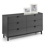 Wooden Chest Of 6 Drawers Wide - Chloe