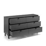 Wooden Chest Of 6 Drawers Wide - Chloe