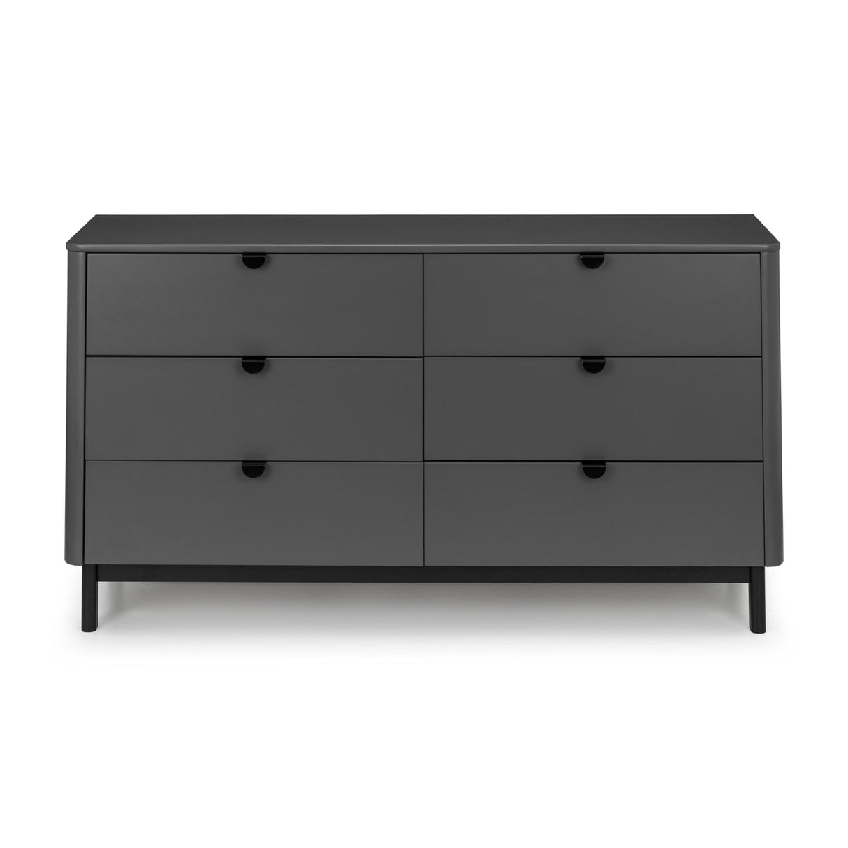 Wooden Chest Of 6 Drawers Wide - Chloe