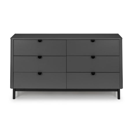 Wooden Chest Of 6 Drawers Wide - Chloe