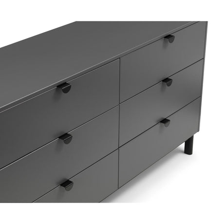 Wooden Chest Of 6 Drawers Wide - Chloe