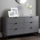 Wooden Chest Of 6 Drawers Wide - Chloe