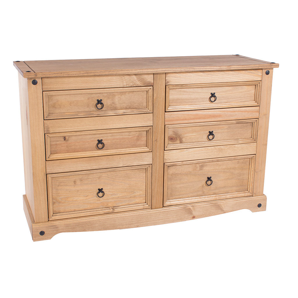 Wooden Chest Of 6 Drawers Wide - Corona