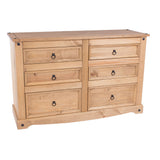 Wooden Chest Of 6 Drawers Wide - Corona