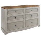 Wooden Chest Of 6 Drawers Wide - Corona
