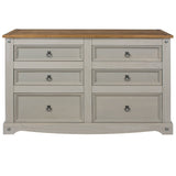 Wooden Chest Of 6 Drawers Wide - Corona