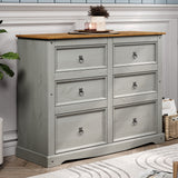 Wooden Chest Of 6 Drawers Wide - Corona