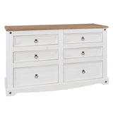 Wooden Chest Of 6 Drawers Wide - Corona