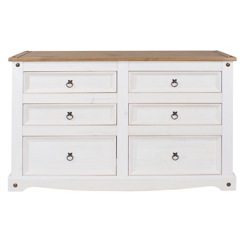 Wooden Chest Of 6 Drawers Wide - Corona