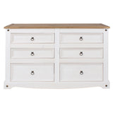 Wooden Chest Of 6 Drawers Wide - Corona