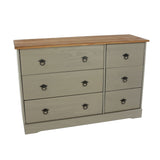 Wooden Chest Of 6 Drawers Wide - Corona Compact