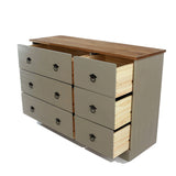 Wooden Chest Of 6 Drawers Wide - Corona Compact
