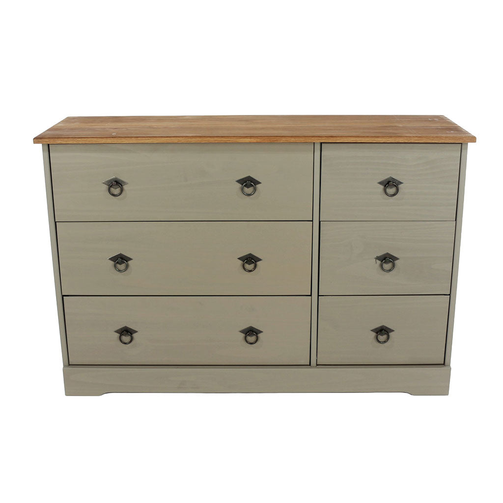 Wooden Chest Of 6 Drawers Wide - Corona Compact