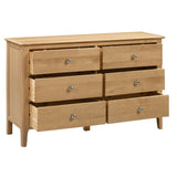 Wooden Chest Of 6 Drawers Wide - Cotswold