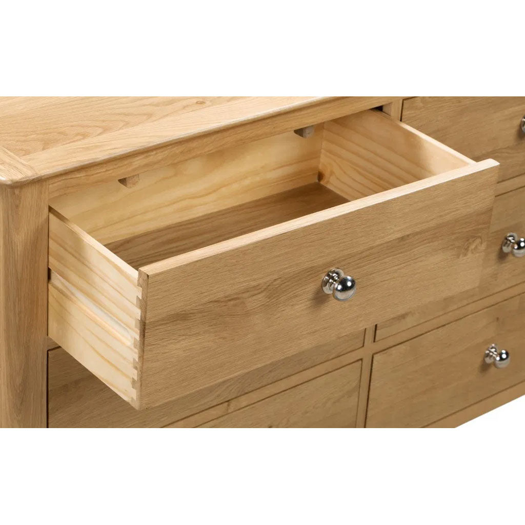Wooden Chest Of 6 Drawers Wide - Cotswold